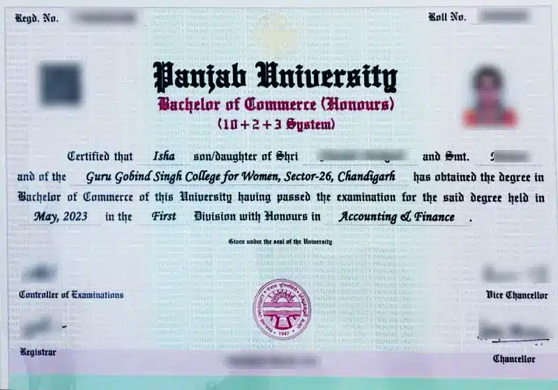 Panjab University online degree program India